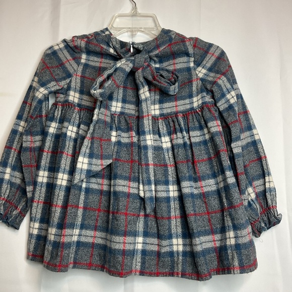 Hannah Kate girls 8 plaid dress with M on front - Picture 6 of 8